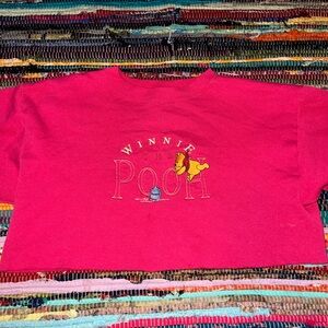Vibrant Pink Crew Neck with Winnie the Pooh Graphic Medium